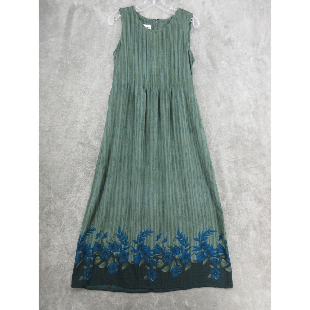 Vintage Betsys Things Dress Womens Size 6 Floral Maxi Pleated Cottage Tie Boho